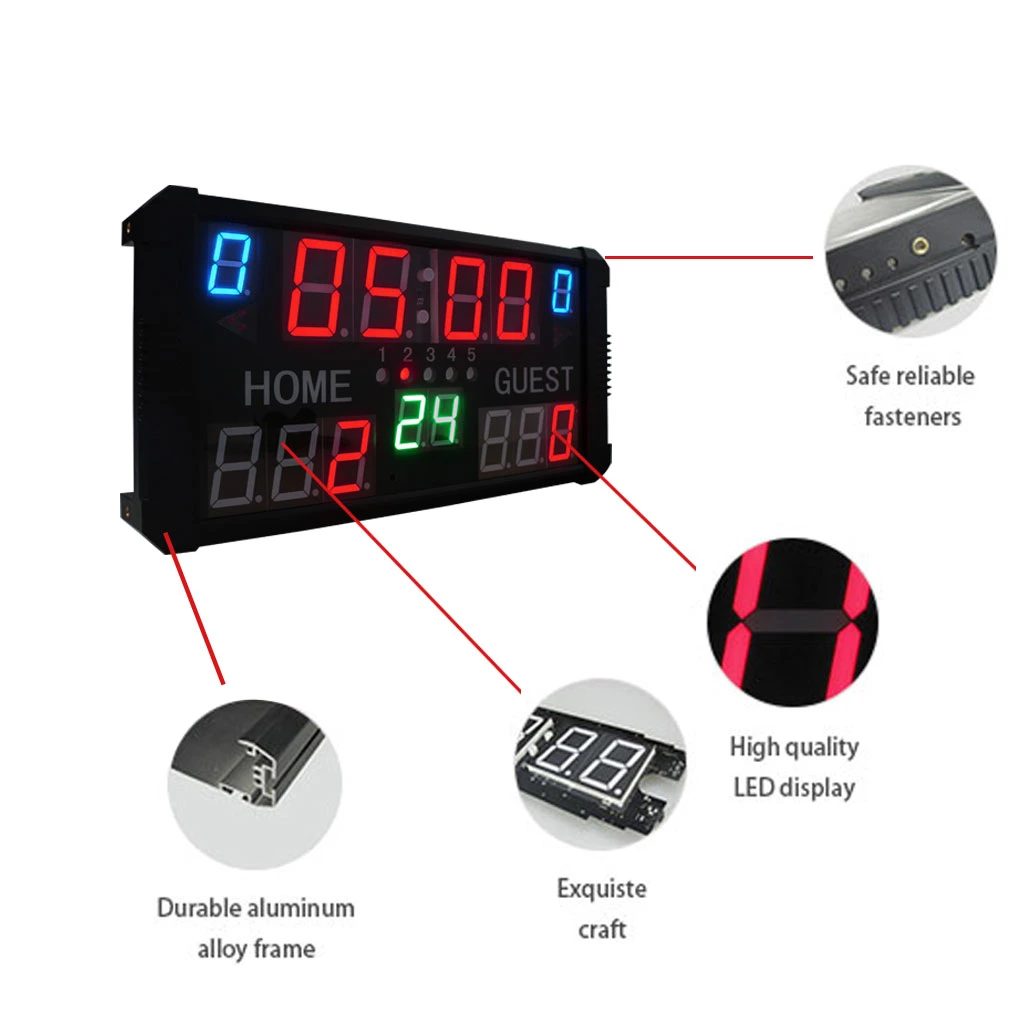 Digital Electronic Magnetic Wireless Basketball Game Scoreboard Built-in Rechargeable Battery LED Mini Scoreboard
