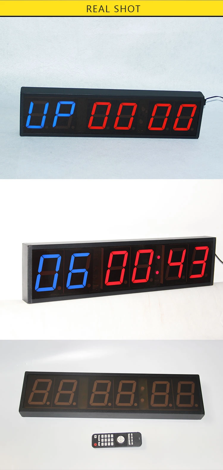 Digital LED Wall Mounting Fitness Training Gym Crossfit Timer Clock