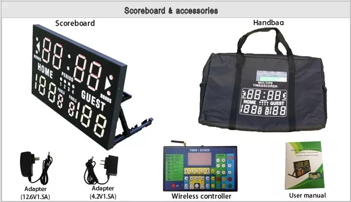 Basket Ball Game Score Screen LED Remote Control Digital Score Board