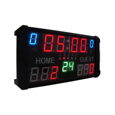 Tabellone segnapunti elettronico per ginnastica più economico, tabellone segnapunti digitale portatile a LED per basket con orologio da tiro