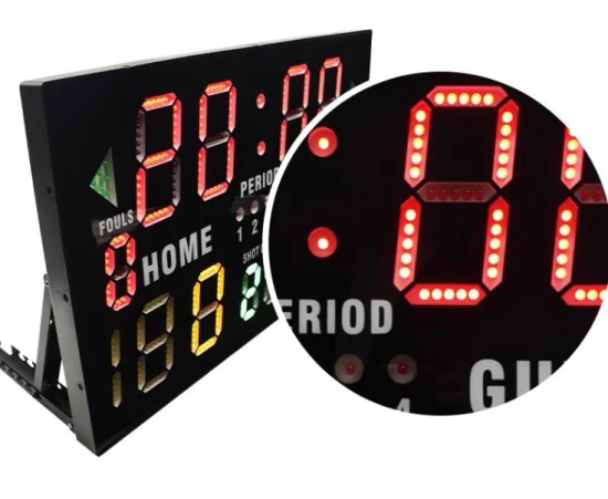Tabellone segnapunti LED da basket ricaricabile, Tabellone segnapunti digitale elettronico portatile a LED