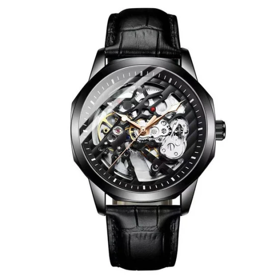 Orologio con logo personalizzato dalla fabbrica cinese, materiale in lega, resistente all'acqua, con orologio da polso da uomo, orologio meccanico di lusso