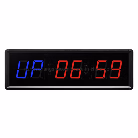 Timer sportivo montato a parete Vendita calda Orologio digitale a 6 cifre LED Orologio portatile per conto alla rovescia per fitness con montaggio a parete per cronometraggio delle gare di boxe