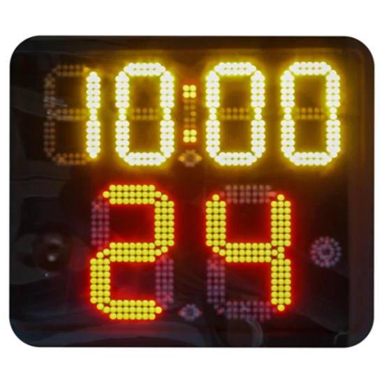 Tabellone segnapunti da basket da 24 secondi con grande cronometro e conteggio su 4 lati per la competizione