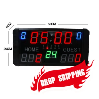 Tabellone segnapunti digitale portatile di pallacanestro di Dropshipping, mini tabellone segnapunti alimentato a batteria incorporato da 1,5 pollici con telecomando